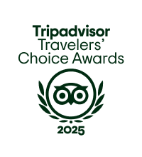 Tripadvisor Travelers' Choice Awards 2025 logo with owl icon.