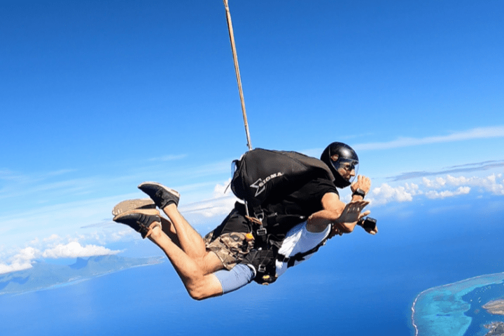 a man flying through the air